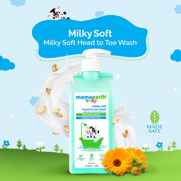 Milky Soft Top to Toe Wash for Babies- 400ml Mamaearth