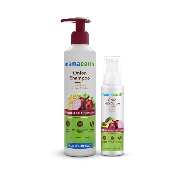 Mamaearth Onion Shampoo + Onion Hair Serum Combo