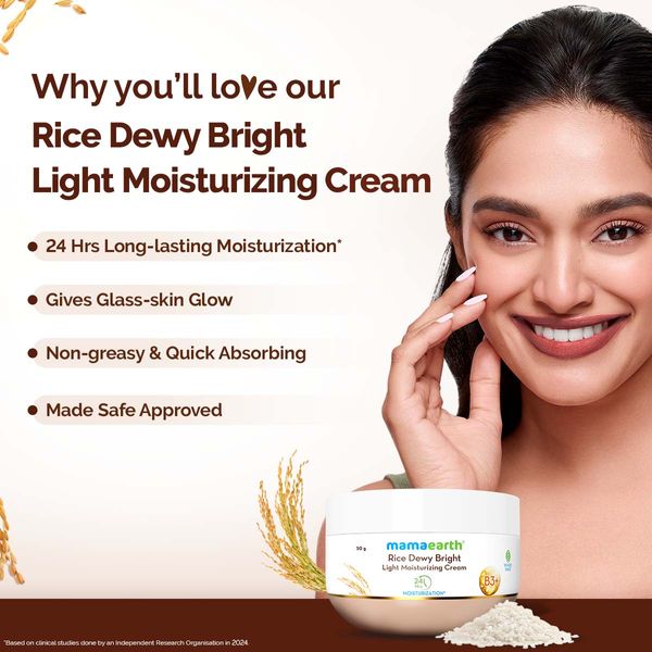 Rice Dewy Bright Light Moisturizing Cream with Rice Water & Niacinamide ...