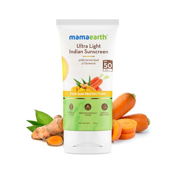 Ultra Light Indian Sunscreen With Carrot Seed Turmeric And SPF 50 PA ultra-light-indian-sunscreen-with-carrot-seed-turmeric-and-spf-50-pa
