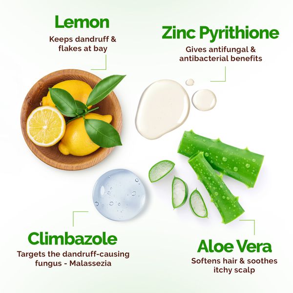 Lemon Anti-Dandruff Shampoo with Aloe Vera 600ml | Mamaearth