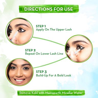 How To Use Mamaearth Charcoal Black Long Stay Kohl 