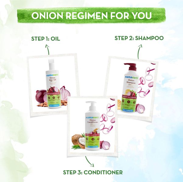 Mamaearth Onion Healthy Hair Combo 250ml + 600ml + 400ml