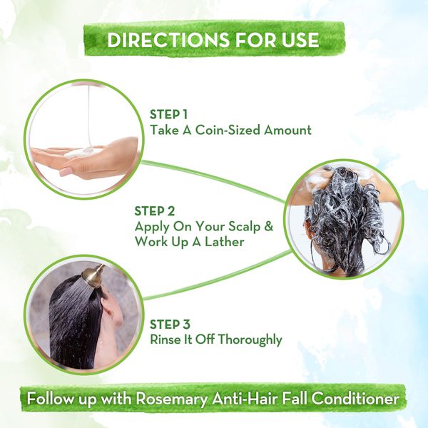 Rosemary Anti-Hair Fall Shampoo with Rosemary & Methi Dana for Reducing Hair Loss & Breakage - 600 ml