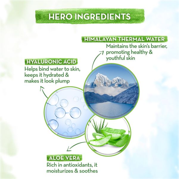 aqua glow face wash with Himalayan thermal water, hyaluronic acid and aloe vera 