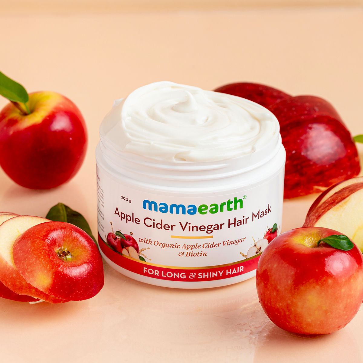 Mamaearth Apple Cider Vinegar Hair Mask with Organic Apple Cider Vinegar  and Biotin for Long and Shiny Hair - 200 g Online in India