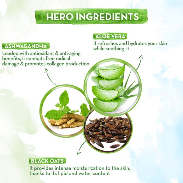 aloe vera & ashwagandha moisturizer ingredients