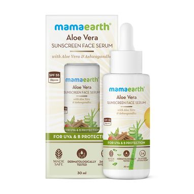 Aloe Vera Sunscreen Face Serum with Aloe Vera & Ashwagandha for UVA & B Protection - 30 ml