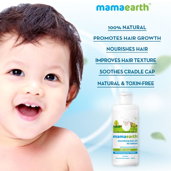 Mamaearth Nourishing Hair Oil Best Baby Hair Oil in India 200 ml