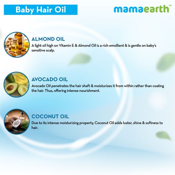 Mamaearth Nourishing Hair Oil Best Baby Hair Oil in India 200 ml