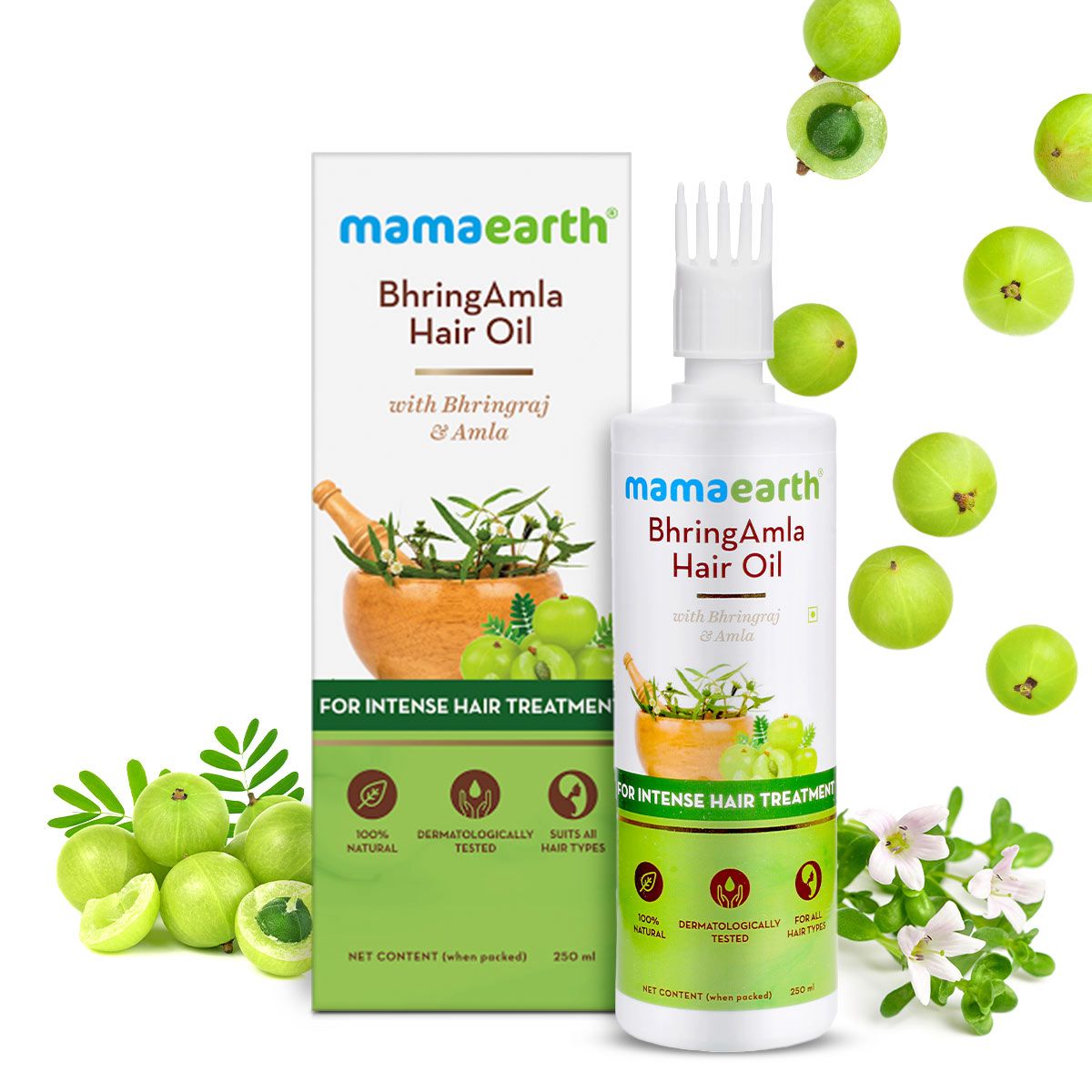 Bhringraj Hair Oil with Amla for Hair Growth - 250ml | Mamaearth