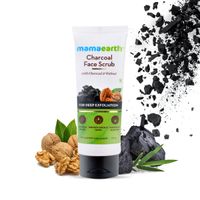 Charcoal Face Scrub For Oily Skin and Normal skin, with Charcoal and Walnut for Deep Exfoliation - 100g
