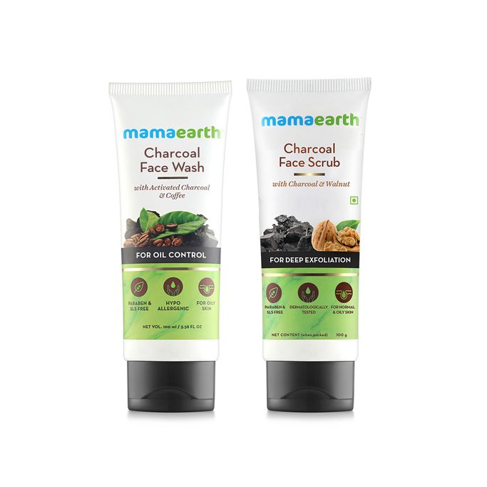 Charcoal Face Wash and Scrub Combo