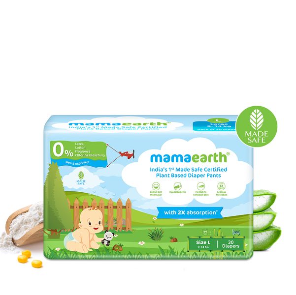 Diaper L Size for Babies 914 kg 2x Absorption Mamaearth