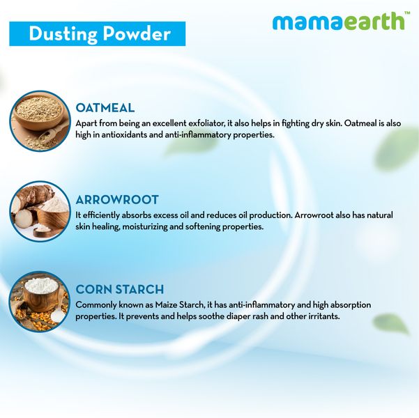 Buy Mamaearth Dusting Powder with Organic Oatmeal and Arrowroot Powder
