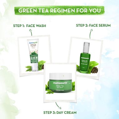 Step by step use of green tea serum 