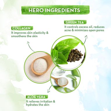 green tea serum gel for open pores ingredients