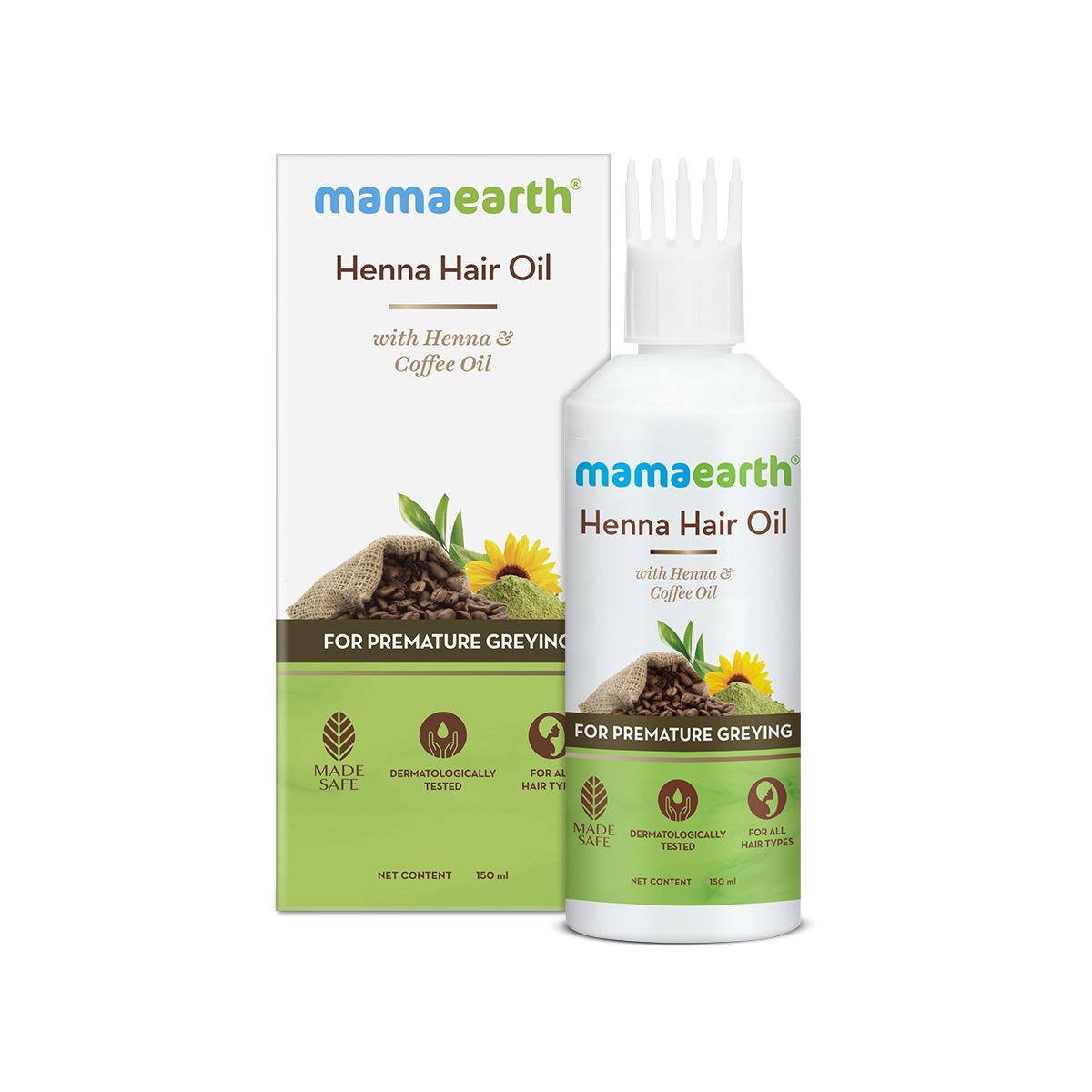 Henna Hair Oil for Grey Hair | Stops Premature Graying | Mamaearth