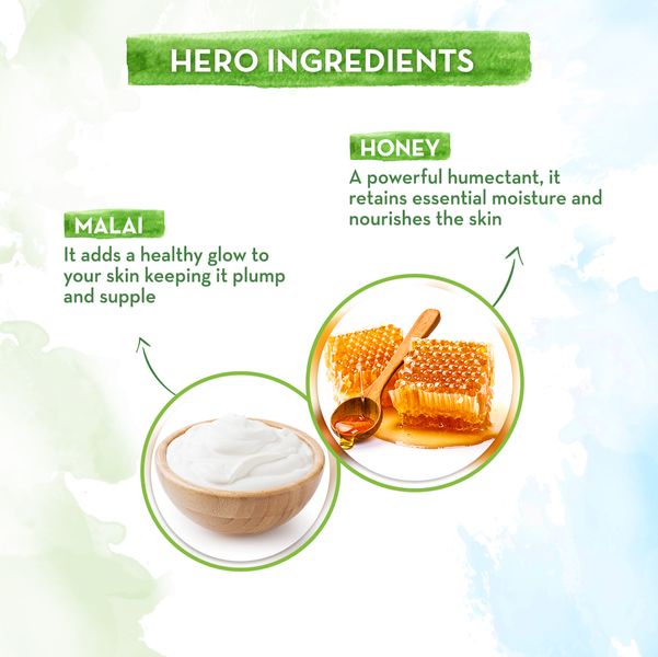 Body Wash with Honey & Malai ingredients