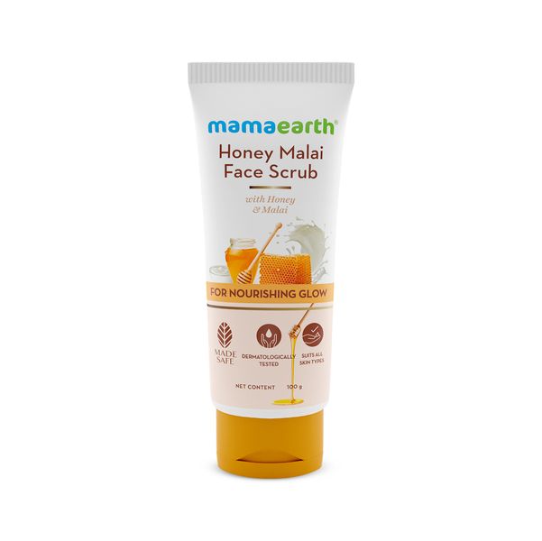 mamaearth honey malai face scrub 