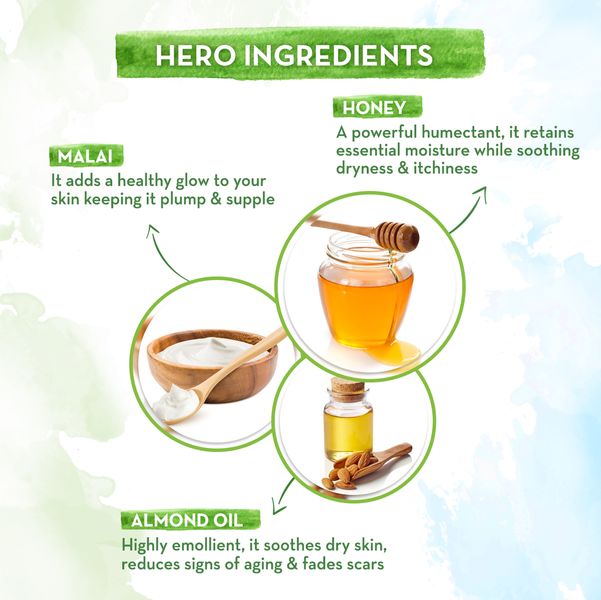 honey malai face scrub hero ingredients