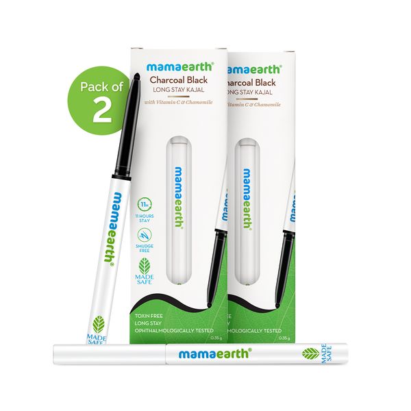 Charcoal Black Long Stay Kajal 0.35 g - Pack of 2
