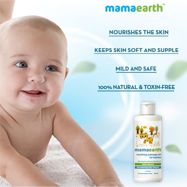 Massage Oil for Babies Sesame, Almond & Jojoba Oil Mamaearth