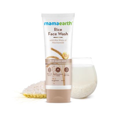 mamaearth rich face wash for glass skin and it's suitable for all skin types