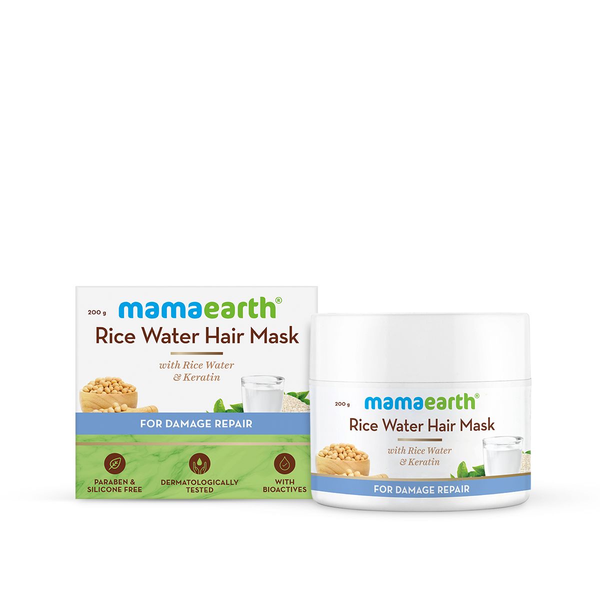 Keratin Hair Mask with Rice Water for Damage Repair | Mamaearth Keratin Hair Mask with Rice Water for Damage Repair | Mamaearth
