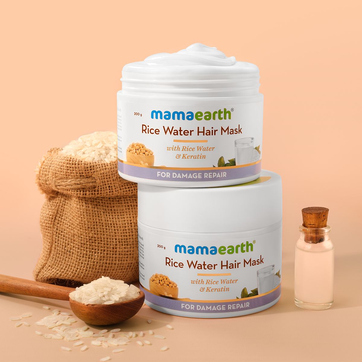 Keratin Hair Mask with Rice Water for Damage Repair | Mamaearth