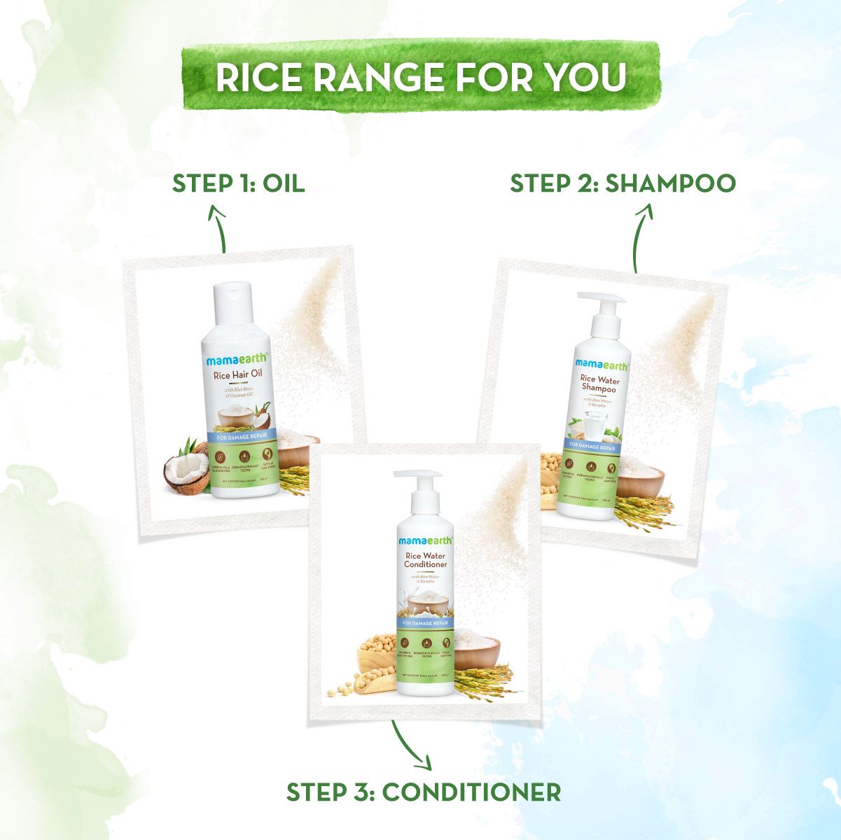 Rice Hair Oil with Rice Bran & Coconut Oil For Damage Repair – 150ml