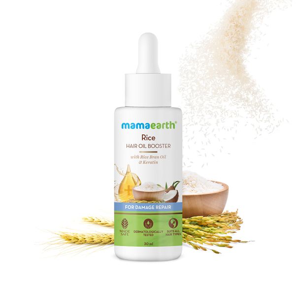 Mamaearth Rice Oil Hair Booster to Improve Texture - 30 ml