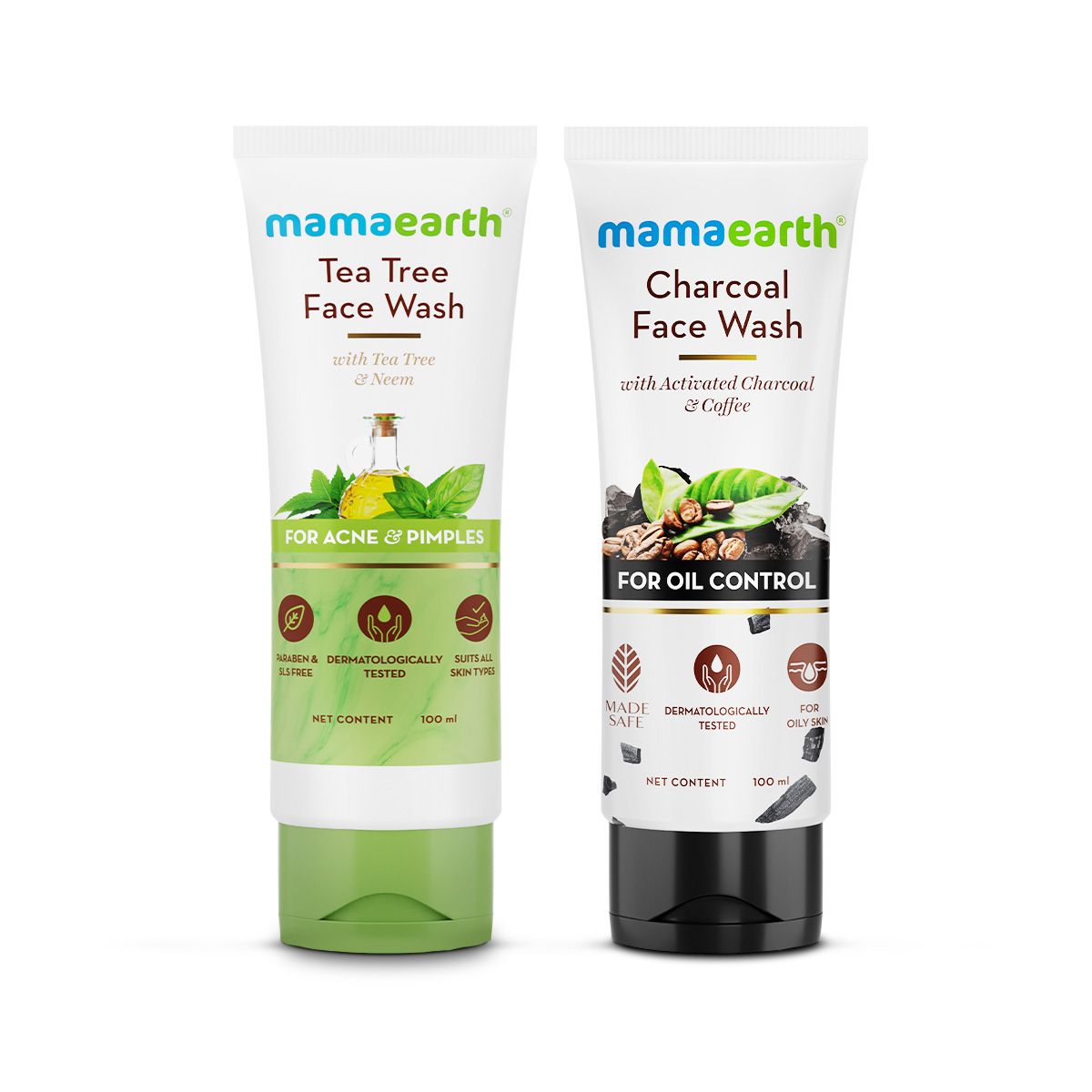 Tea Tree Face Wash and Charcoal Face Wash Combo