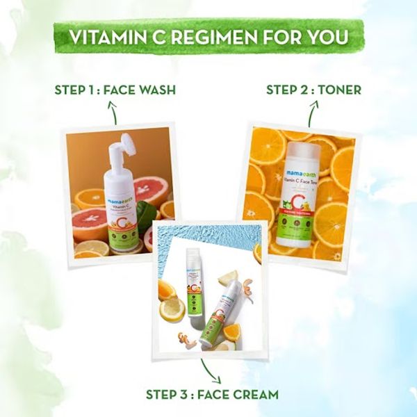 mamaearth vitamin c foaming face wash refill pack skin regime 