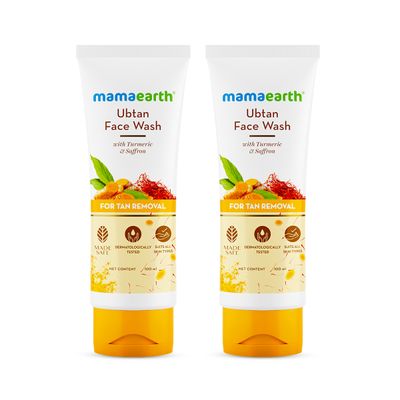 mamaearth ubtan face wash for tan removal 