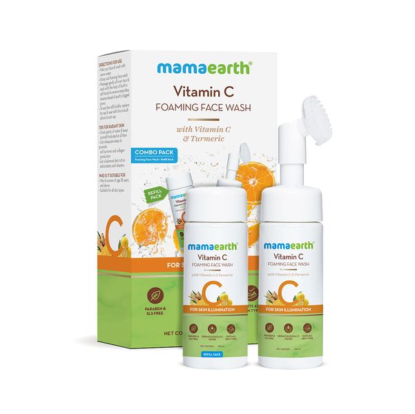 mamaearth vitamin c foaming face wash refill pack 