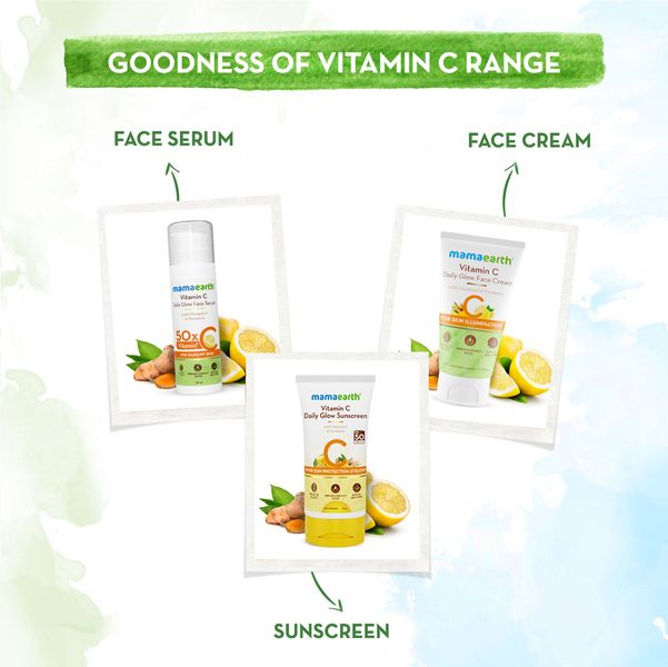 Vitamin C Daily Glow Sunscreen With Vitamin C & Turmeric for Sun Protection & Glow 50 g Pack
