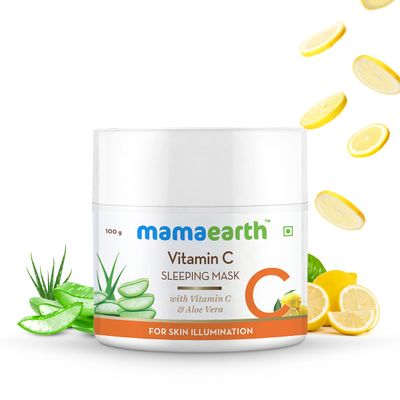 Mamaearth Vitamin C Sleeping Mask, aloe vera mask for face
