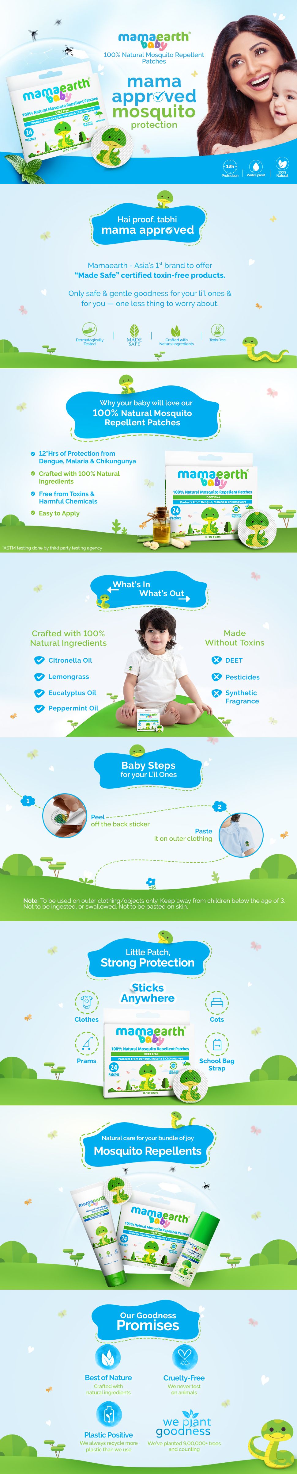 Mamaearth Natural Mosquito Repellent Patches for Babies