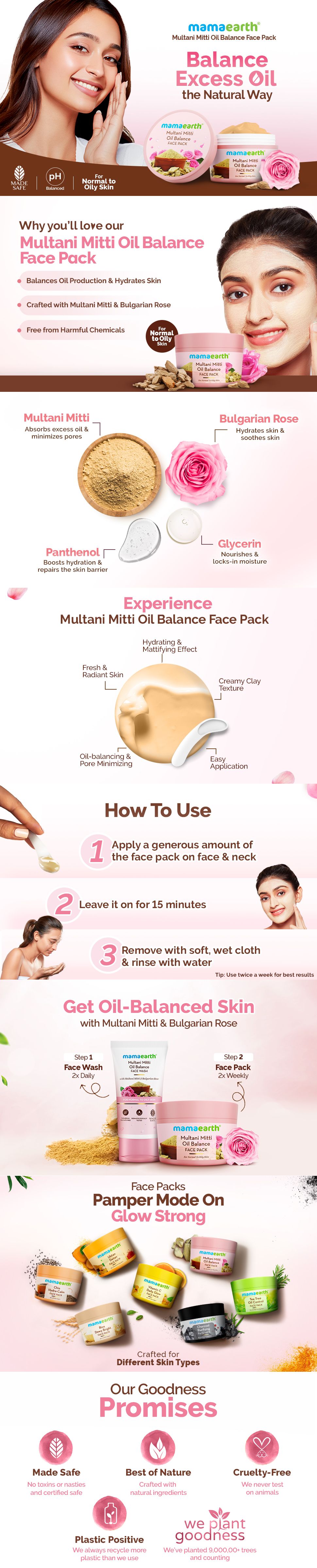 Mamaearth Multani Mitti Oil Balance Face Pack