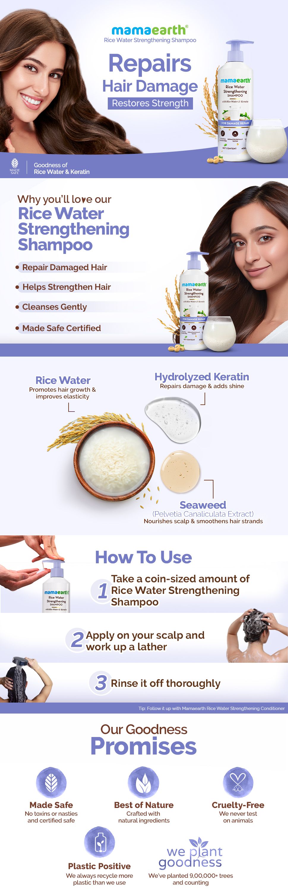 Mamaearth Rice Water Strengthening Shampoo
