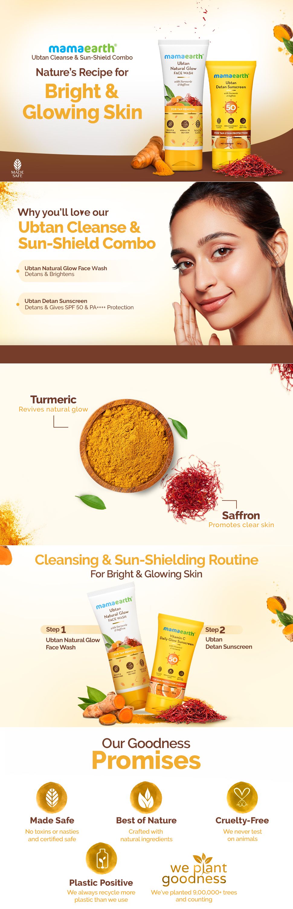 Mamaearth Ubtan Cleanse & Sun-Shield Combo