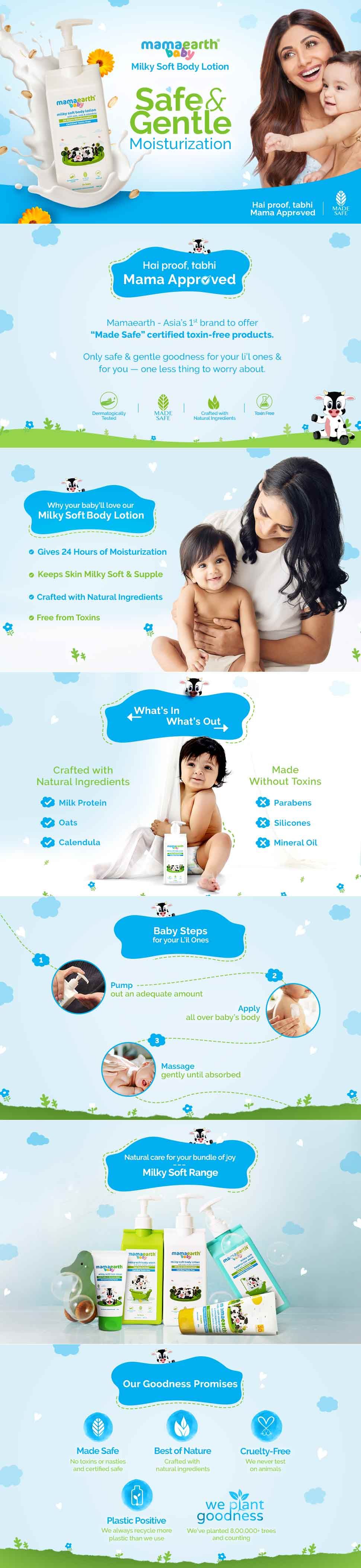 Milky Soft Body Lotion for Babies with Oats, Milk and Calendula - 400ml