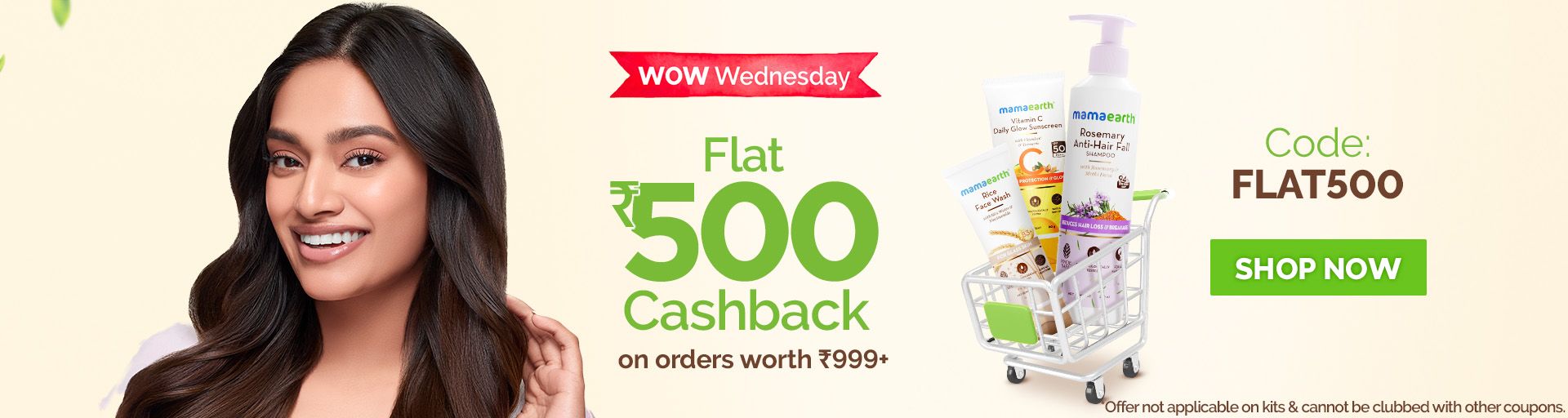 Mamaearth Wow Wednesday Offer Flat Rs.500 Cashback On Orders Worth Rs
