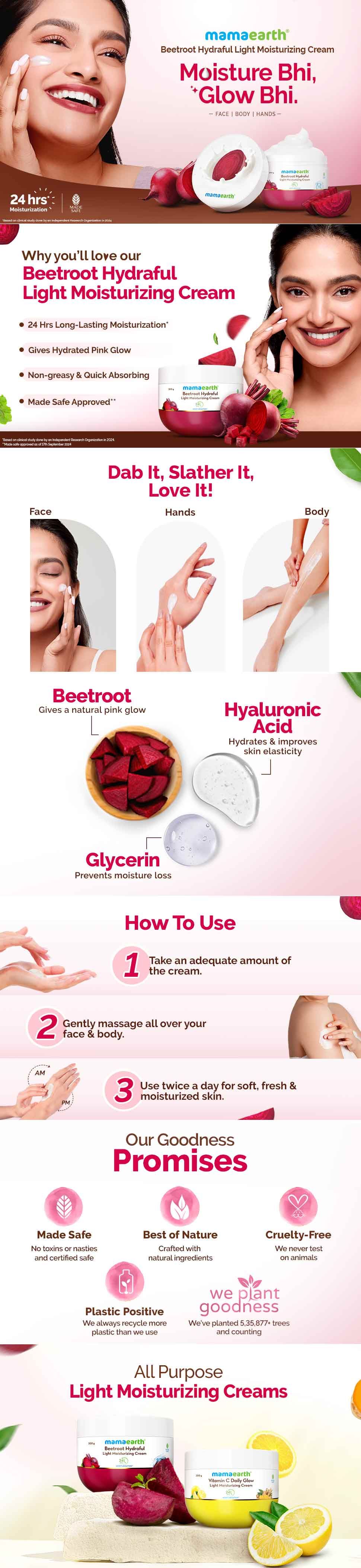 Beetroot Hydraful Light Moisturizing Cream with Beetroot & Hyaluronic Acid for Hydrated Pink Glow