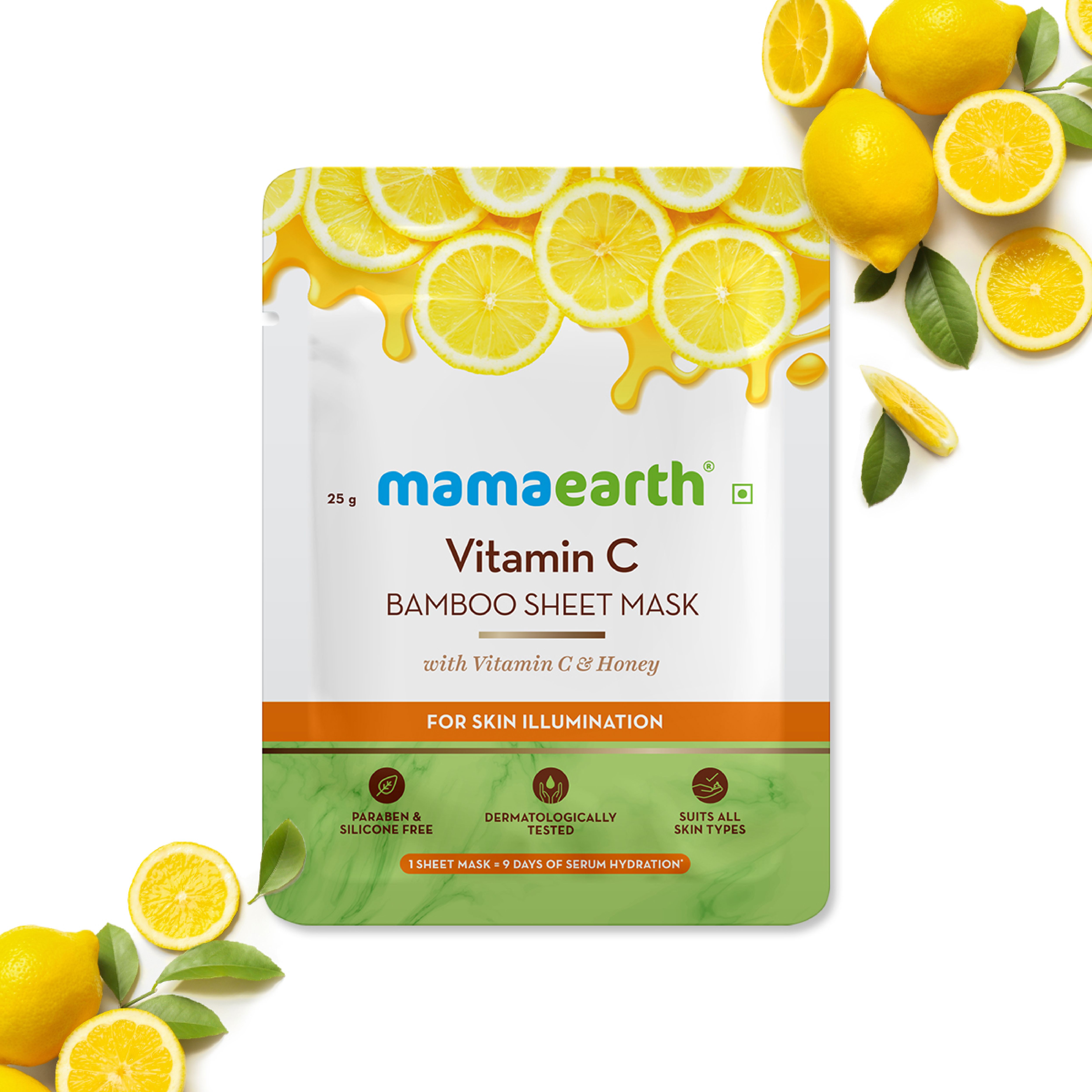 Mamaearth Vitamin C Bamboo Sheet Mask Better Than Others Available in The Market