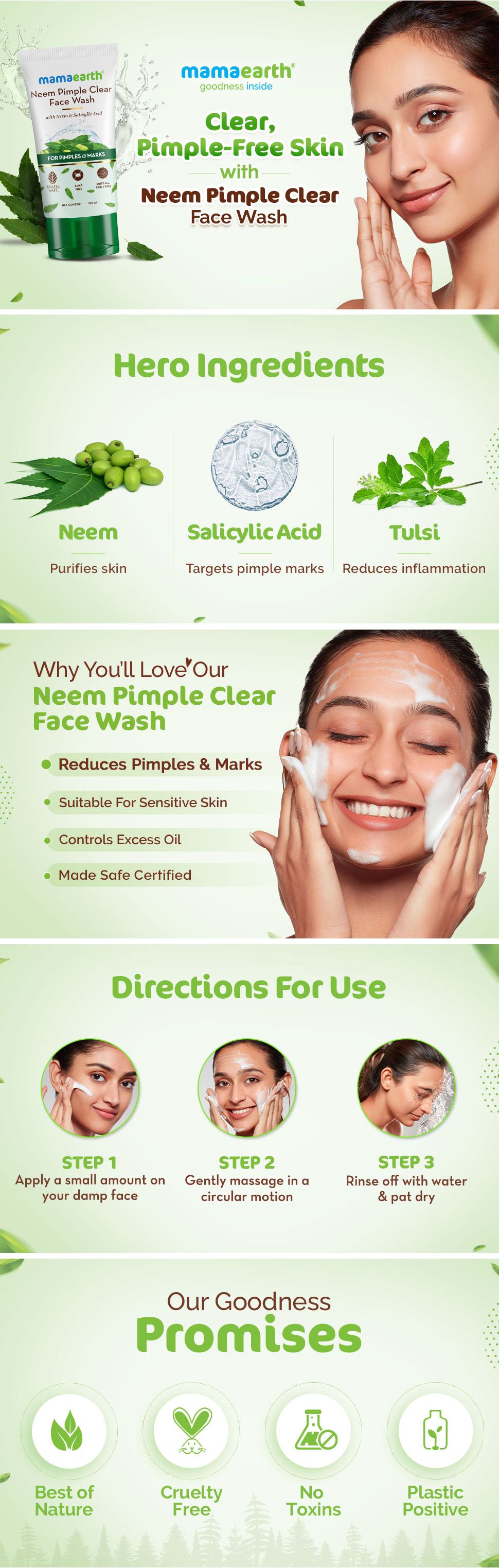 Neem Pimple Care Face Wash with Neem Salicylic Acid 150 ml